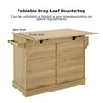 thumbnail image 3 of Finnhomy 55.3-Inch Rolling Kitchen Island with Storage, Rattan Doors, Hidden Wheels and Towel Rack  for Dining Room, 3 of 7