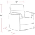 thumbnail image 3 of Pemberly Row Fabric Power Swivel Glider Recliner Chair in Mineral White, 3 of 9