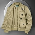 thumbnail image 5 of IYTR Mens Winter Jacket Long Sleeve Cargo Jacket Waterproof Windbreaker with Multi Pockets (Khaki,XXXXL), 5 of 5