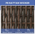 thumbnail image 3 of Dark Blue PE Rattan Patio Lounge Set with Table | 2 Reclining Chaise Chairs - Outdoor Garden Seating for Relaxing & Sunbathing - 78.7” L, 3 of 7