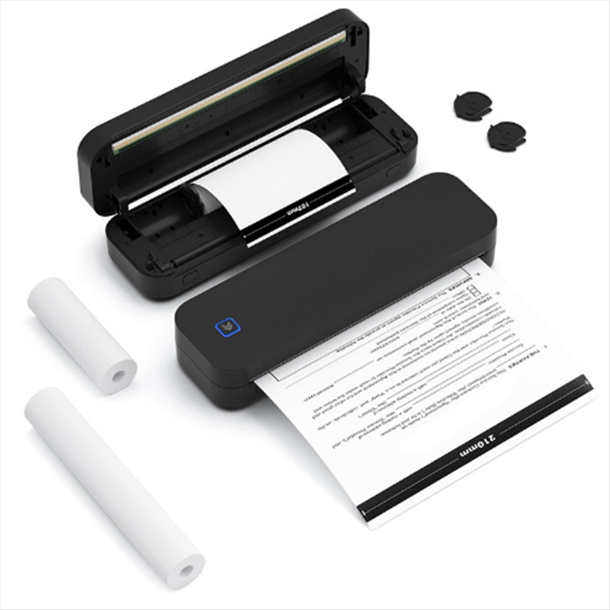 A4 Thermal Printer Bluetooth Photo Document Printer Memo Note Tattoo Printing Wireless Inkless Thermal Pocket Maker,1 x Wireless Inkless Printer,Black
