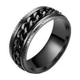 thumbnail image 2 of Opvise Men Ring Simple High Polished Fashion Jewelry Rotating Chain Inlaid Finger Ring for Party, 2 of 8