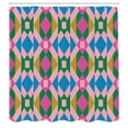 thumbnail image 2 of Ambesonne Modern Shower Curtain, Boho Triangle Square Art, 69"Wx75"L, Sea Blue and Dark Yellow, 2 of 4