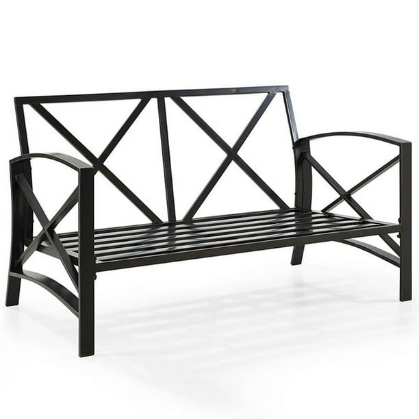 Afuera Living Taditional Metal Patio Loveseat in Oil Bronze and Mist Walmart