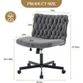 thumbnail image 2 of Home Office Desk Chair with Wheels, Wide Seat Criss Cross Design, Armless Swivel Makeup Vanity Chair, Modern Cross Legged Task Chair for Computer, Home Office & Study, 2 of 7