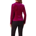 thumbnail image 3 of Blazer de terciopelo de manga larga con solapa de pico para mujer INSPIRE CHIC S Rosa Fucsia, 3 of 6