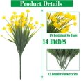 thumbnail image 2 of Artificial Fake Flowers, 12 Bundles Outdoor UV Resistant Greenery Shrubs Plants Indoor Outside Hanging Planter Home Garden Décor (Yellow), 2 of 5