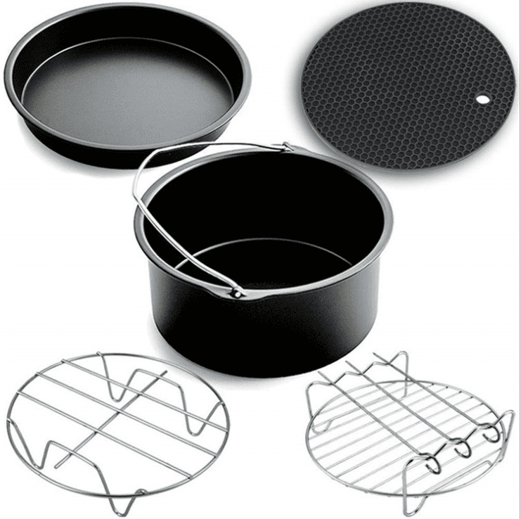 Air Fryer Accessories Set of 5 Fit 8Inch Air Fryer, FDA Compliant, BPA  Free, Dishwasher Safe, Nonstick Coating（8Inch)