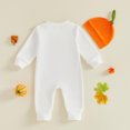thumbnail image 6 of RMGVDSD My First Halloween Baby Boy Outfit Cute Letter Pumpkin Embroidery Long Sleeve Romper Jumpsuit Outfit with Hat Fall Clothes, 6 of 8