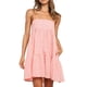 thumbnail image 2 of Vestido de Camisa Cuadrada para las Mujeres A-Línea Correas de Hombro Mini con Borde de Volantes, Vestido de Bolsillo Lateral Casual para Primavera Verano Otoño Diario Y Fiesta, 2 of 6