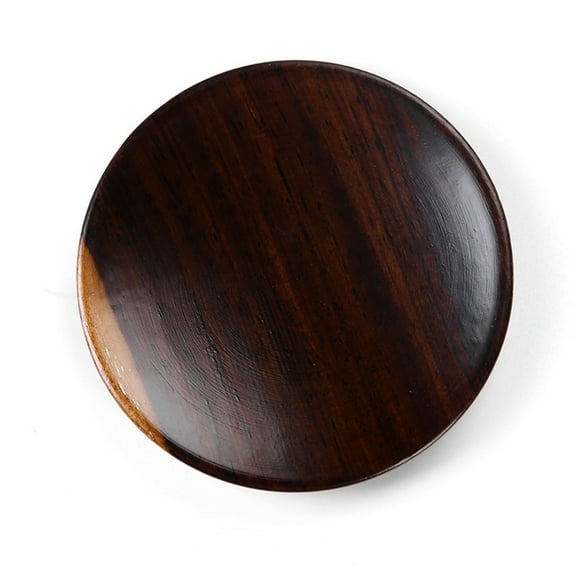 DEMACRIO Wood Coasters with Holder Dark Brown 7Pcs Homeowners