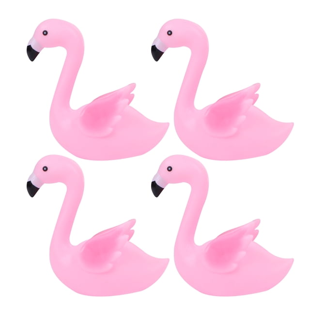 KAKOWELY 4 piezas de vinilo para decorar tartas con forma de flamenco, ideal para baby shower, cumpleaños y aniversario, talla S (alas extendidas).
