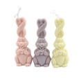 thumbnail image 2 of Oleegame 2PC Cookie Mold Holiday Rabbit Candle Silicon Rabbit Candle DIY Bunny Epoxy Soap Tool Easter Home Decoration White, 2 of 9