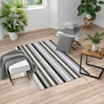 thumbnail image 1 of Retro Turkish Area Rug, Classical Vertical Stripes Pattern Texture Image Old Fashioned Display Art, Soft Carpet for Living Room Decor with Distressed Look, 5.2' X 7.6', Lavender Blue, by Ambesonne, 1 of 4