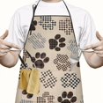 thumbnail image 2 of Paw Print Apron-Garden Aprons for Women with Pockets-Cotton Linen Waterproof Kitchen Cooking Gardening Aprons Adjustable for Kitchen,Cooking,BBQ and Salon 33x27 Inch, 2 of 7