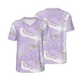 thumbnail image 6 of Rocae Lavender Glitter Foil Stripes for Breathable Men's Baseball T-Shirt Fashionable Casual Baseball Jersey, Moisture-wicking Sportswear, 6 of 9