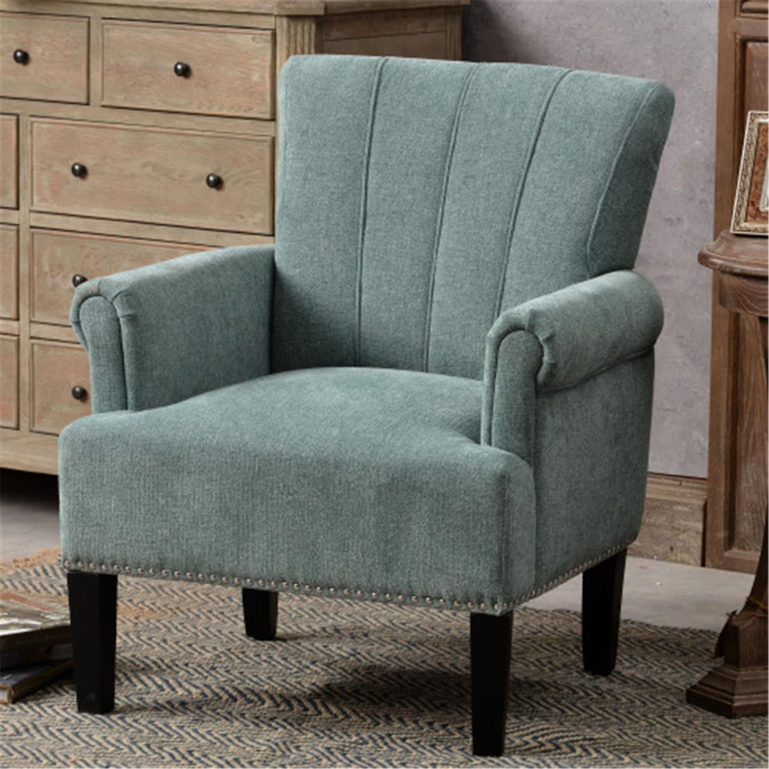 Living Room Chairs, Upholstered Chairs, Polyester Armchair with Rivet