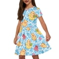 thumbnail image 2 of Binienty Cute Capybara Casual Dress for Girls 8-10 Cute Lightweight Short Sleeve Summer Sundress Kids Comfy A-Line Dress with Pockets Children Summer Clothes, 2 of 6