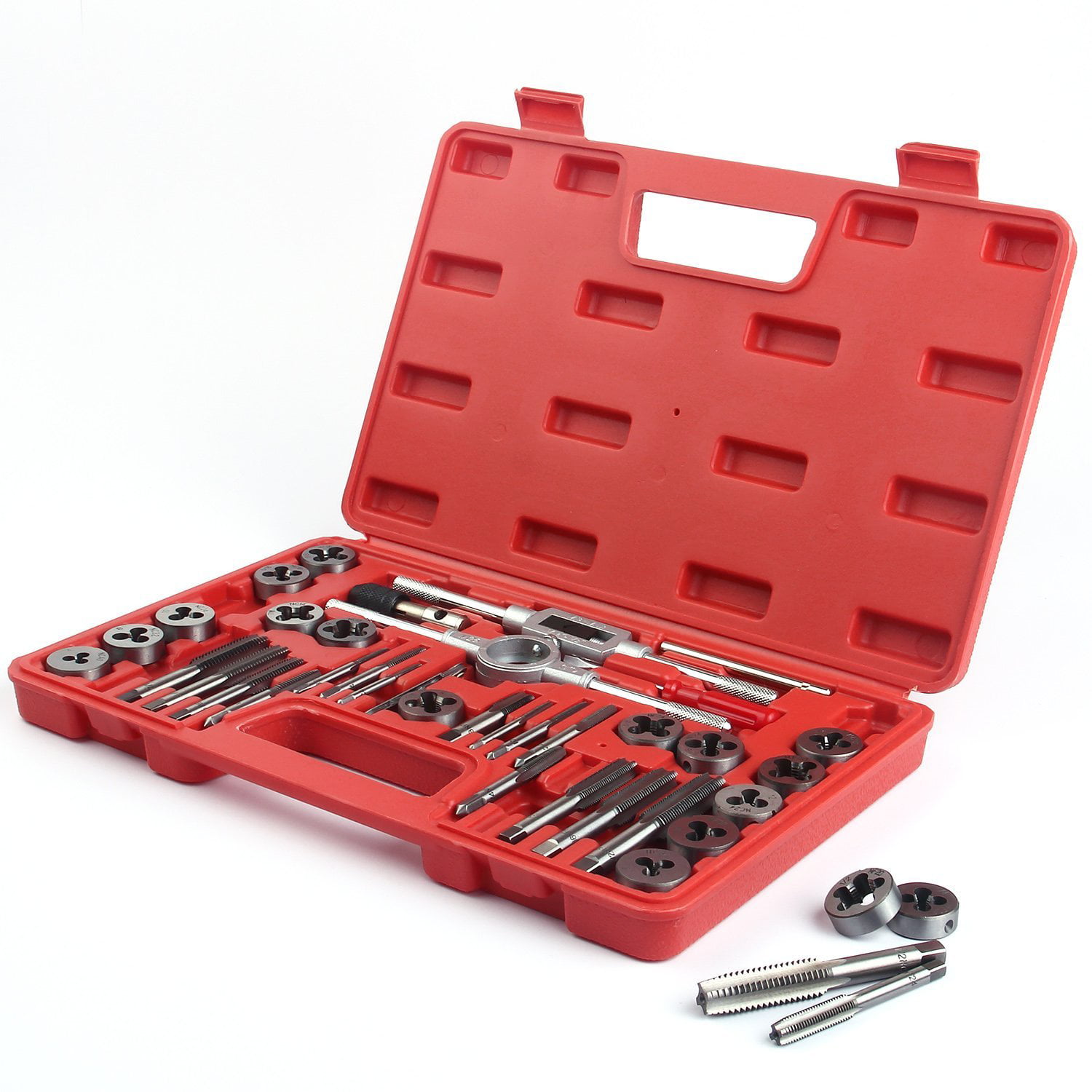 SAE Thread Types: NC 40 Piece Tap and Die Set,SAE Inch Sizes for Cutting External and Internal Threads by NAKAO NF Essential Threading Tool with Complete Accessories and Storage Case NPT 