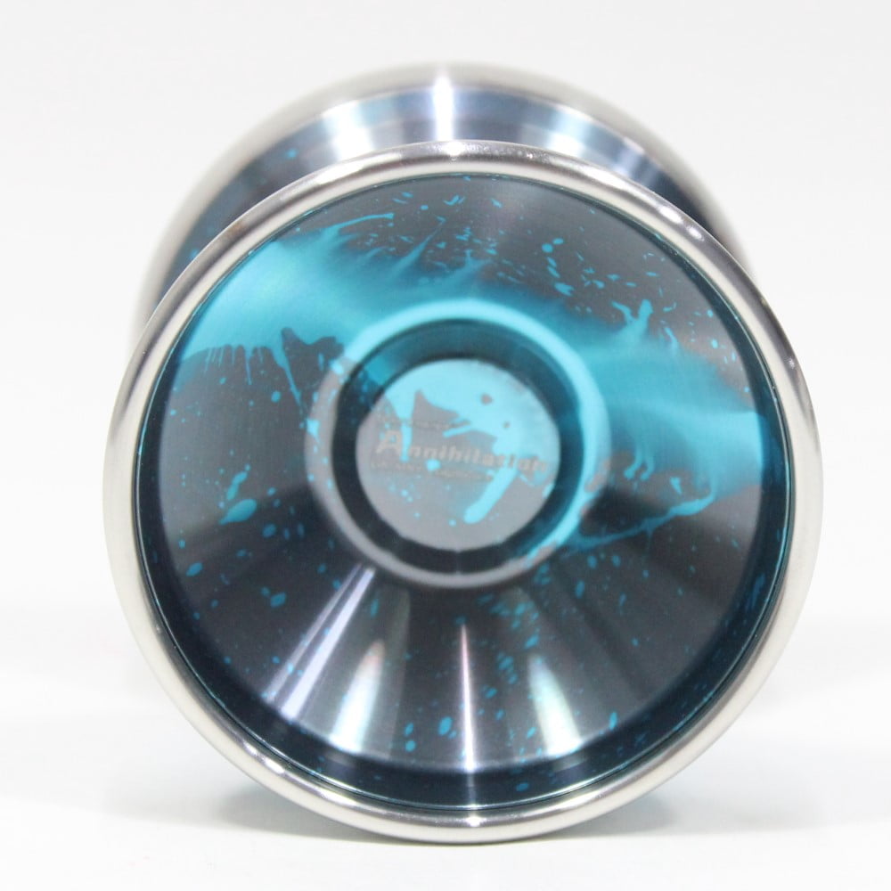 TOP YO Annihilation Bimetal Yo-Yo - 7068 AL with SS Rims - Lin Junyi Signature YoYo (Nova Light Blue Blue SIlver Ring)