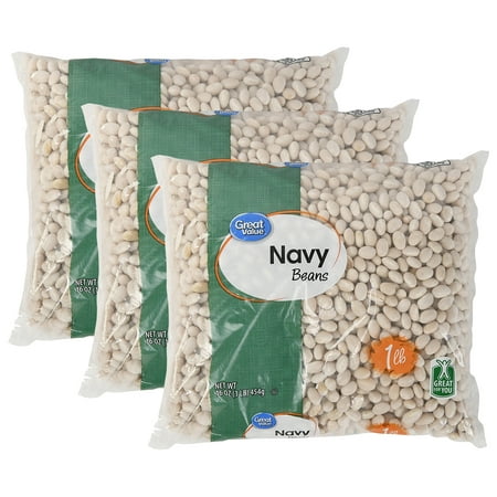 (3 Pack) Great Value Navy Beans, 16 oz (Best Way To Stake Peas)