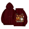 thumbnail image 6 of Sweatshirts for Women Trendy Halloween Hoodie with Pumpkin Ghost Funny Print Oversized Long Sleeve Top Fall Tops,,2XL, 6 of 7