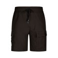 thumbnail image 3 of Generic Mens Solid Color Cargo Shorts Casual Lightweight Stretch Hiking Short Elastic Waist Drawstring with Multipockets, 3 of 7