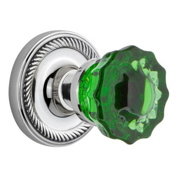 Nostalgic Warehouse Ropcre_Psg_238_Nk Rope Solid Brass Rose Passage Door Knob Set - Chrome