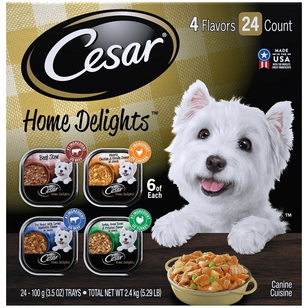 (24 Pack) CESAR HOME DELIGHTS Wet Dog Food Pot Roast & Vegetable, Beef