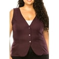 thumbnail image 5 of Women's Women's Plus Size Dressy Casual Vest Three Button Tuxedo Suit Waistcoat, 5 of 6