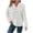 White, variant on qolati Hoodies for Women Waffle Knit Drawstring Button V Neck Long Sleeve Sweater Casual Pullover Sweatshirt Hooded Tops 2024 Fall Clothes