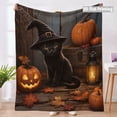 thumbnail image 3 of Halloween Throw Blanket Cute Ghost Pumpkin Double Sided Extra Thick & Soft for Sofa Couch Bed Travel Halloween Decorations by MPOISVA, 3 of 8