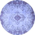 thumbnail image 1 of Ahgly Company Machine Washable Indoor Round Persian Blue Traditional Area Rugs, 8' Round, 1 of 4