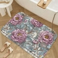 thumbnail image 3 of 1pc Peony Pattern Absorbent Non-Slip Bathroom Thickened Flannel Rug Decor,Soft,Quick Drying,Suitable For Indoor/outdoor Use,Bathrooms,Bedrooms,Kitchens,Terrace,Laundry Rooms,16"x24", 3 of 9