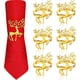 thumbnail image 1 of Juego de servilleteros reutilizables, perfectos para la decoración de la cena de bodas, servilletero de reno dorado, servilleteros de alce 3D para decoración de fiesta de cumpleaños, 1 of 7