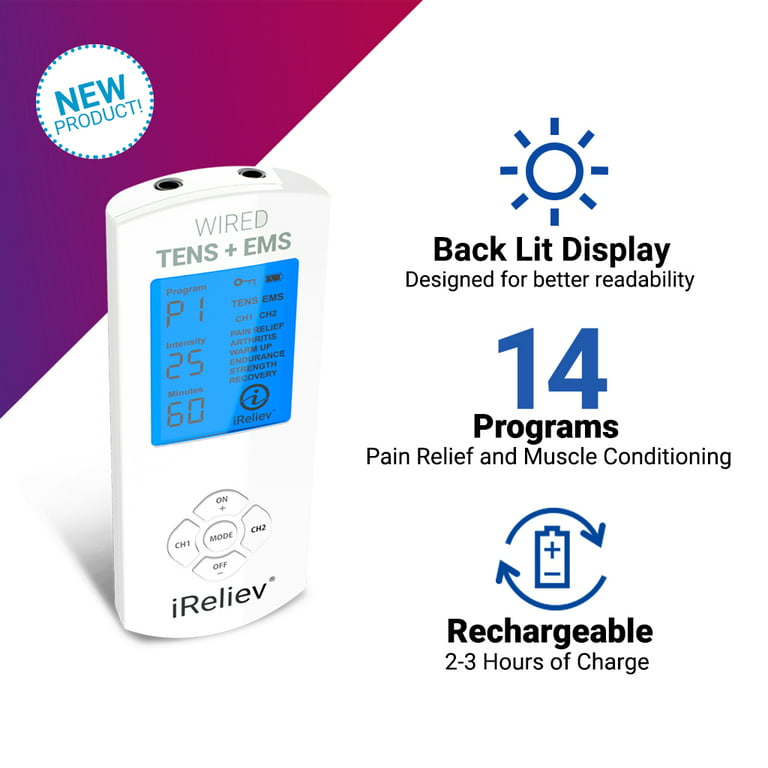  TENS Units Muscle Stimulator Rechargeable FDA Cleared Electric  Pulse Massager, 2-in-1 EMS TENS Machine with 8 Pads for Pain Management and  Rehabilitation : Health & Household