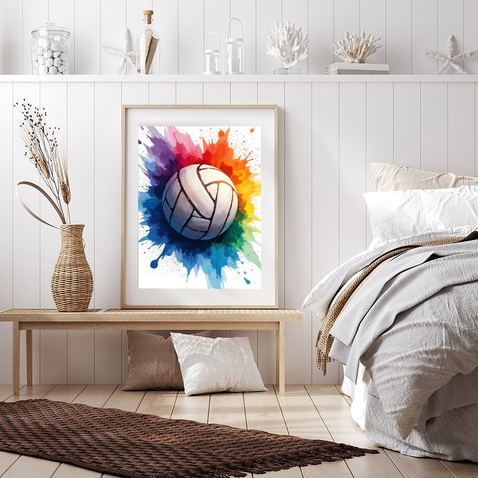 Diamond Art Kit for Adults, Volleyball Splash Art Burst Diamond Painting for Adults Beginners, DIY Diamond Art Painting Kits, 5D Diamond Painting Crafts for Home Decor 12x16 Frameless