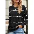 thumbnail image 1 of Women's Tie-dye Stripes Black Sweatshirt, 1 of 19