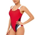 thumbnail image 4 of Womens One Piece Swimsuits Color-Block Cutout Back Bathing Suit Tummy Control Ruched Swimwear, 4 of 6