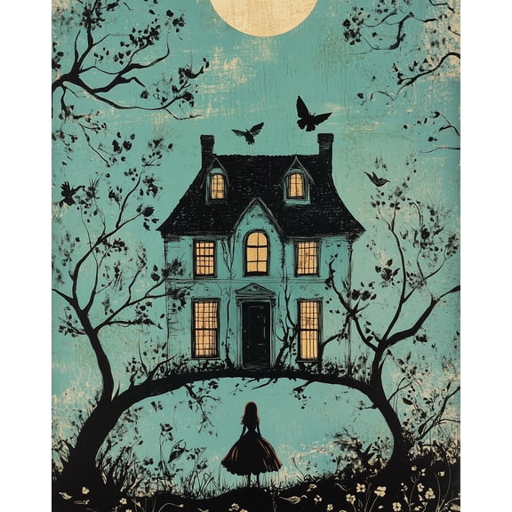 Paint by Numbers for Adults -Moonlight Manor-Acrylic Easy Paint by Numbers for Adults Beginner DIY Painting by Numbers for Gift Home Wall Decor 16”W x 20”L