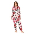 thumbnail image 2 of FORMRS Onesies Pajama for Adults Unisex Hoodie Winter Jumpsuit One Piece Sleepwear, Sizes S-2XL, Pink and Red Flowers, 2 of 7
