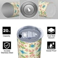 thumbnail image 4 of Pioneer Flower Floral Print Pattern 20oz Skinny Tumbler with Straw & Lid, Double Wall Vacuum Insulated Cup, Leak-Proof, Cup Holder Friendly, Hot 6H Cold 12H, 4 of 6