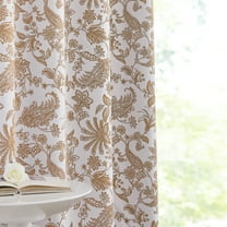 NICETOWN 100% Blackout Floral Curtains for Living Room, Heavy Room Darkening Grommet Country Window Drapes, Terracotta, 52"x84", 2 Panels