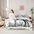 thumbnail image 5 of Homewish Camo Labrador Retriever 7-Piece Twin Bedding,Vintage Dog Paws Duck Bedding Comforter Set,White,Light Gray Reversible, 5 of 8