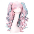 thumbnail image 1 of Peluca de Cosplay 80 cm Clip de Anime Color Cabello Rizado Peluca Multicolor Europea y Peluca de Halloween, 1 of 5