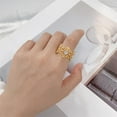 thumbnail image 6 of Antique Gold Lace Flowers Cocktail Rings for Women Cubic Zirconia Diamond Statement Wedding Party Engagement Stackable Ring Open Adjustable Middle Finger Band Comfort Fit Jewelry for Wife Mom, 6 of 6