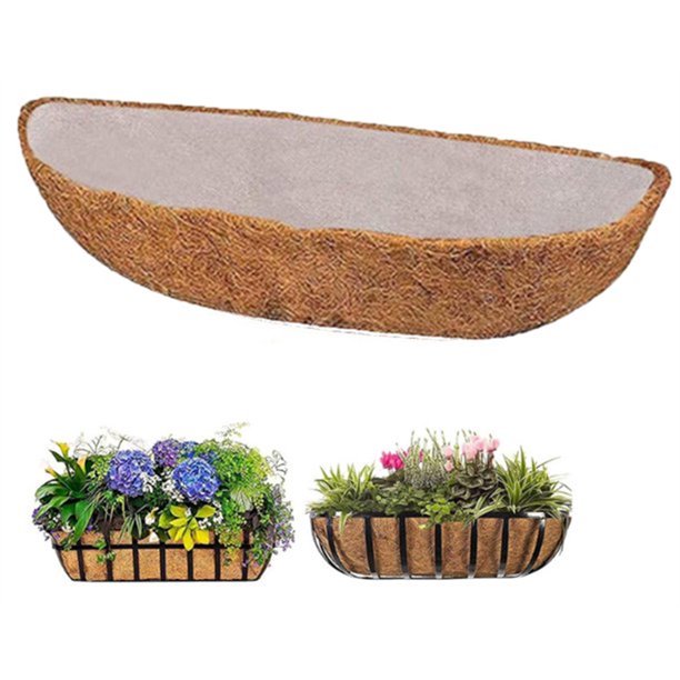 Casewin 1 Pcs Coco Liner Trough, 30 inch Wall Mounted Planter Liner