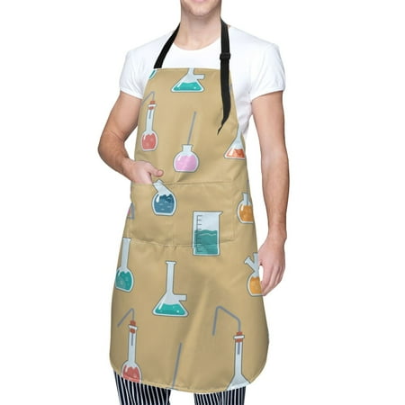 

Cauagu Chemistry Class Aprons with Pockets Waterproof Apron for Women Kitchen Cooking Apron Adjustable Bib Aprons Chef Apron for Cooking Drawing Crafting