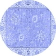 thumbnail image 1 of Ahgly Company Machine Washable Indoor Round Oriental Blue Traditional Area Rugs, 3' Round, 1 of 4