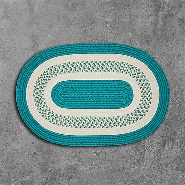 Colonial Mills Rug NT52R084X108 7 x 9 ft. Crescent Braided Rug Teal